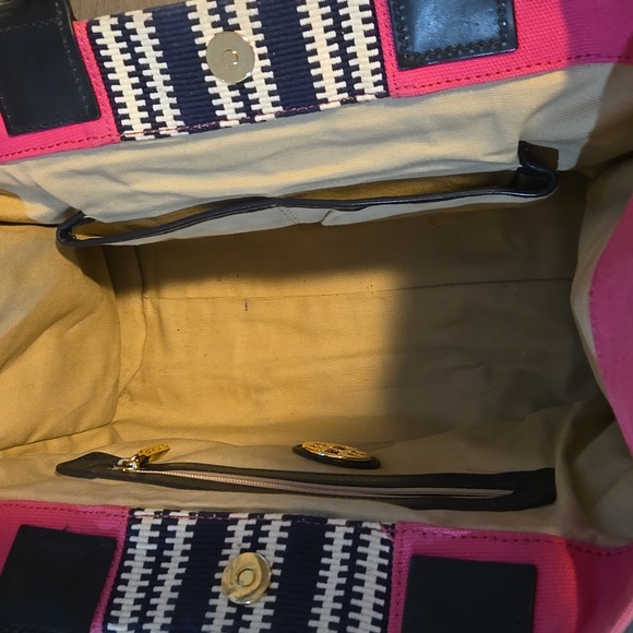 Tory Burch Ella Pink and Black Tote Bag - Picture 4 of 4